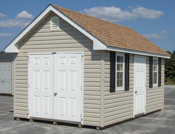 10x16 Cape Cod Style Vinyl Sided Storage Shed from Pine Creek Structures